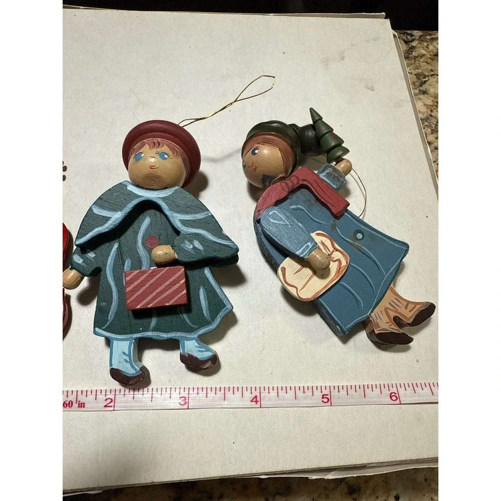Midwest Wooden Christmas Ornaments‎ Violin Instrument Girl Figurine